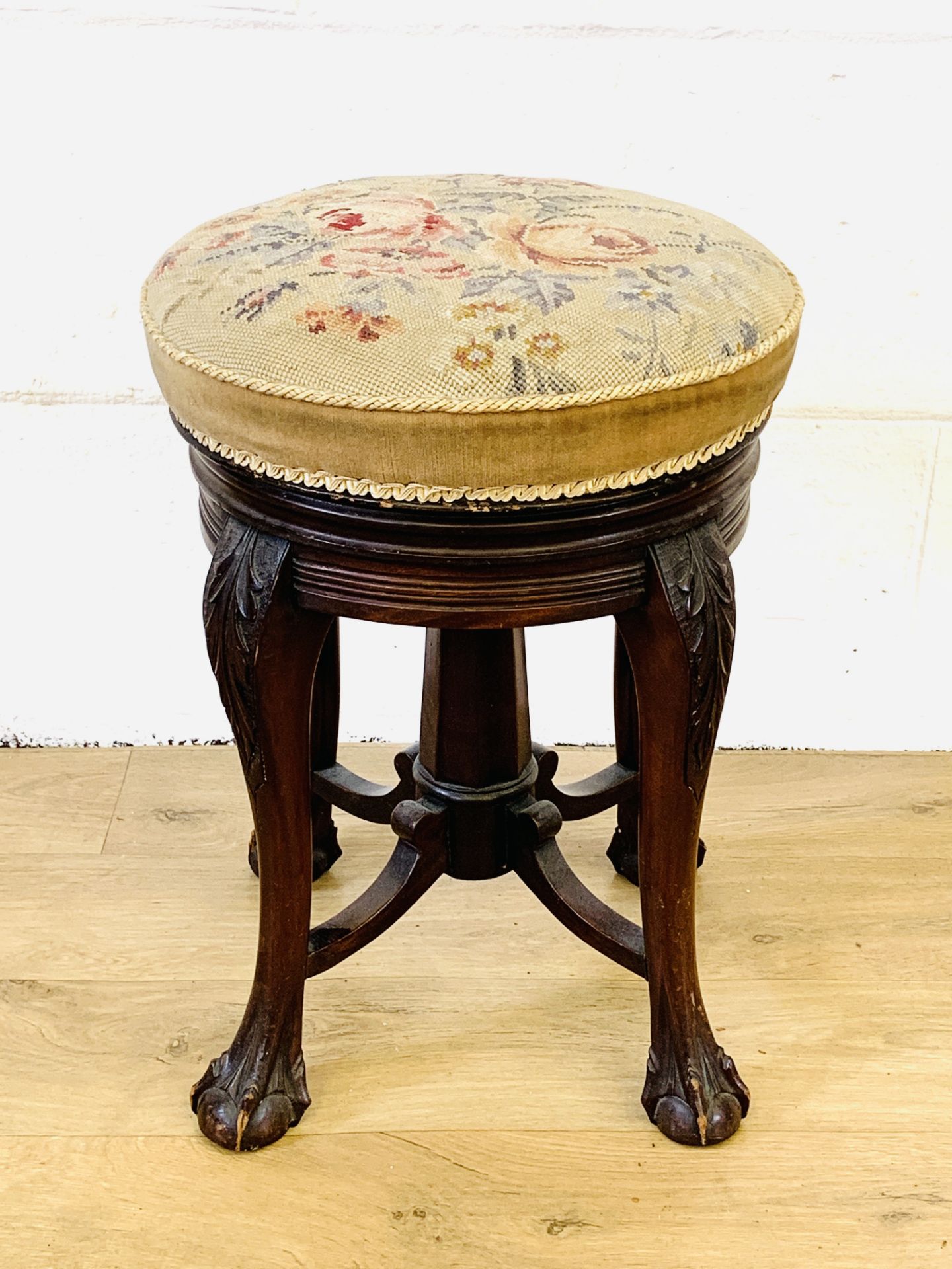 Adjustable stool with tapestry seat - Image 3 of 3