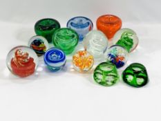 Collection of glass paperweights