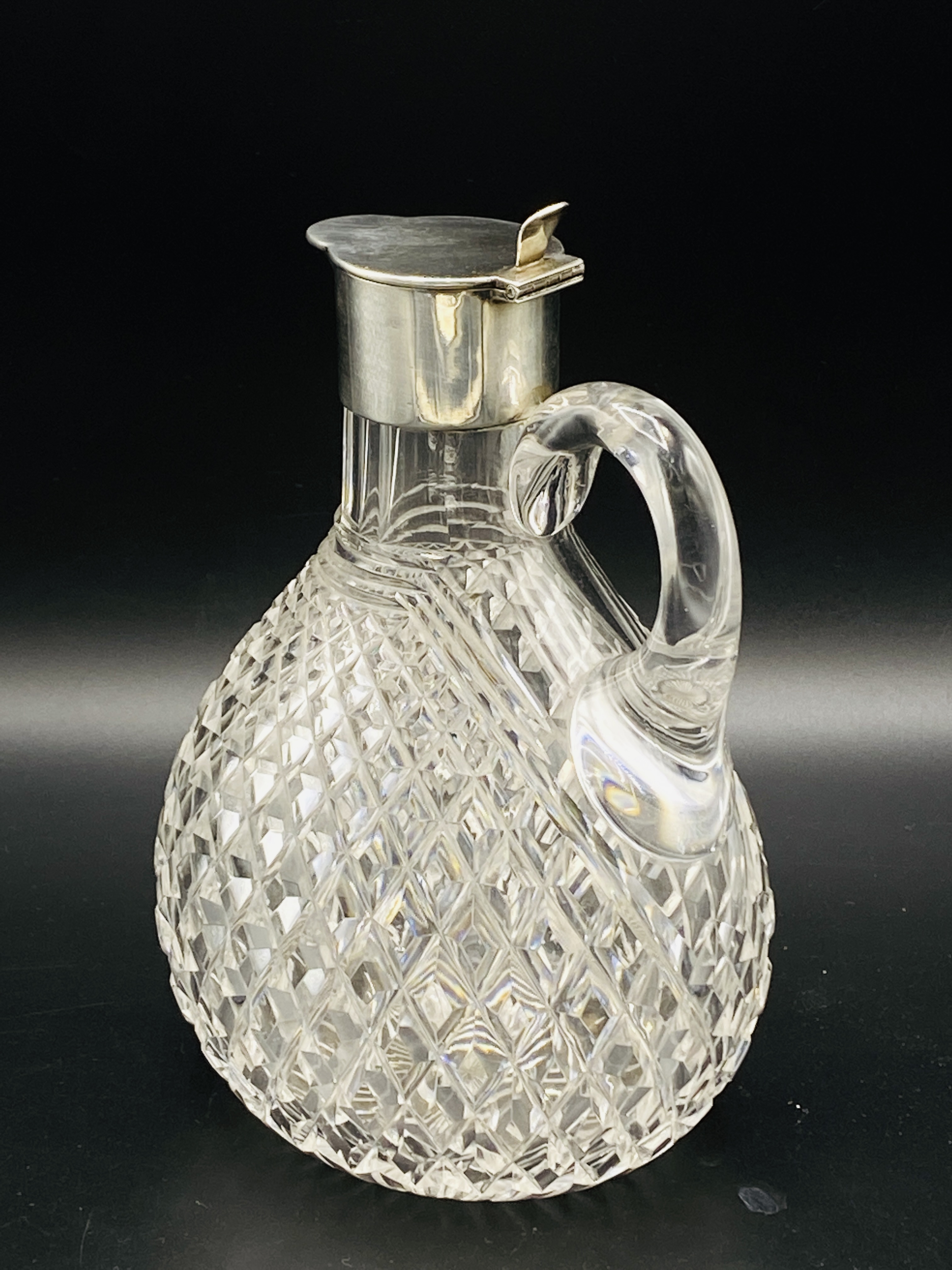 Cut glass claret jug with silver lidded spout - Image 3 of 3