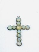 9ct gold cross pendant set with opals