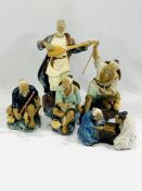 Four ceramic Oriental figures