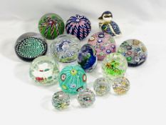 Collection of glass paperweights