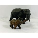 Two bronze elephants