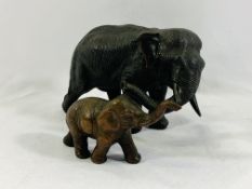 Two bronze elephants