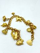 9ct gold Italian charm bracelet