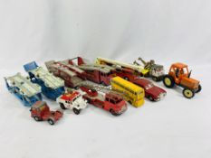 Quantity of die cast metal toys and trucks