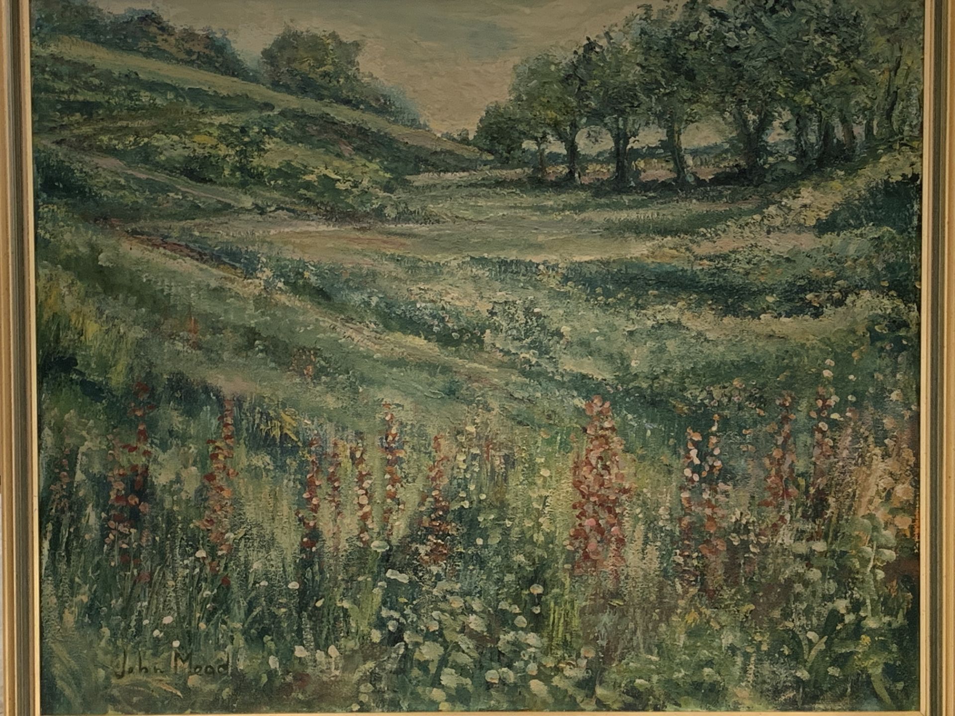 J. Mead - oil on canvas of meadows - Image 2 of 3