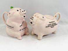 Two Natwest Pig teapots