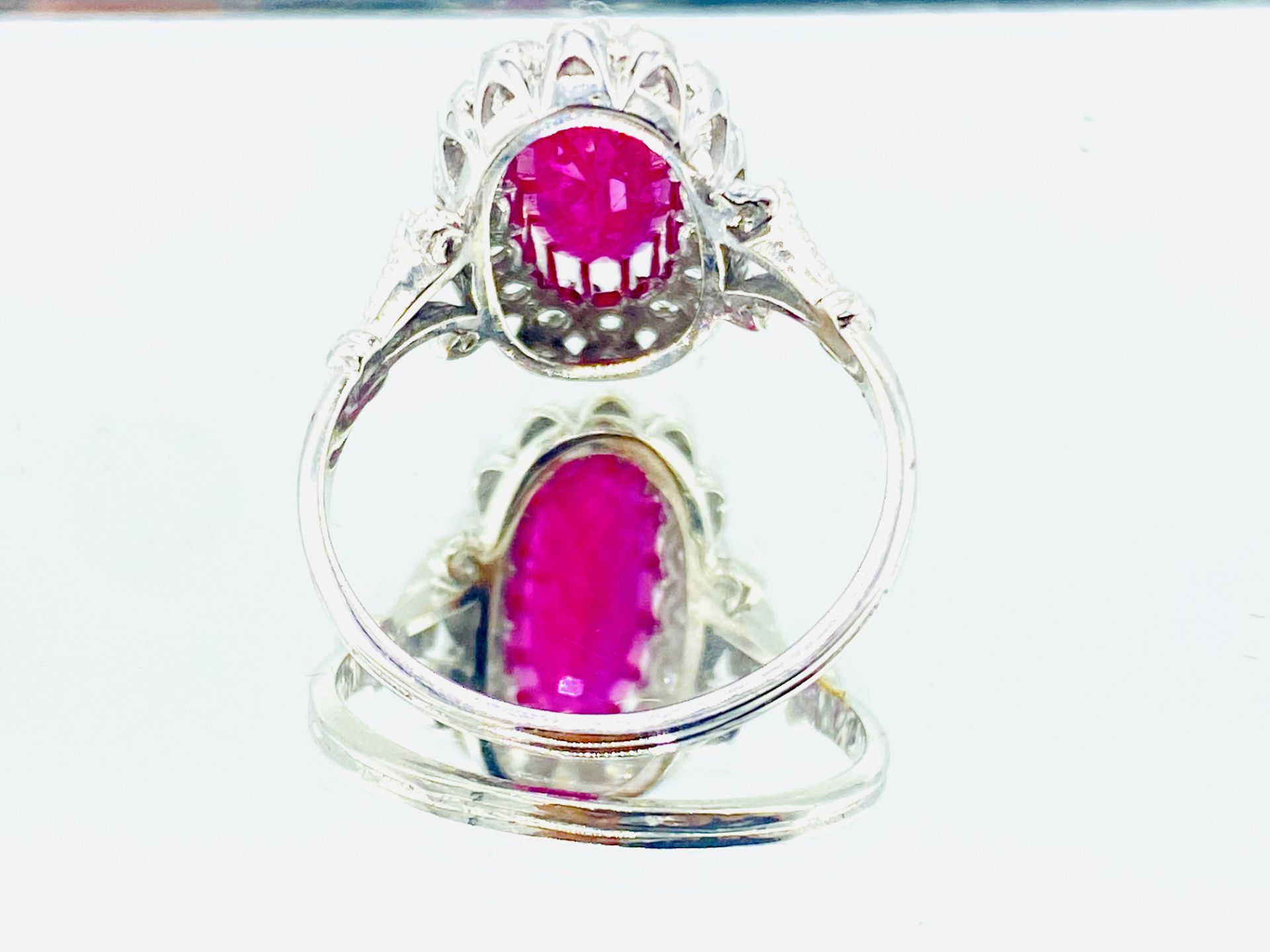 White gold, ruby and diamond ring - Image 3 of 4