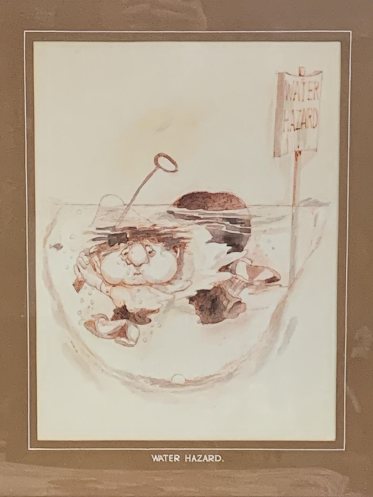 Two framed ink wash drawings by Gary Patterson