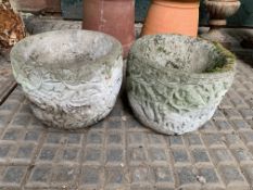 Two concrete planters