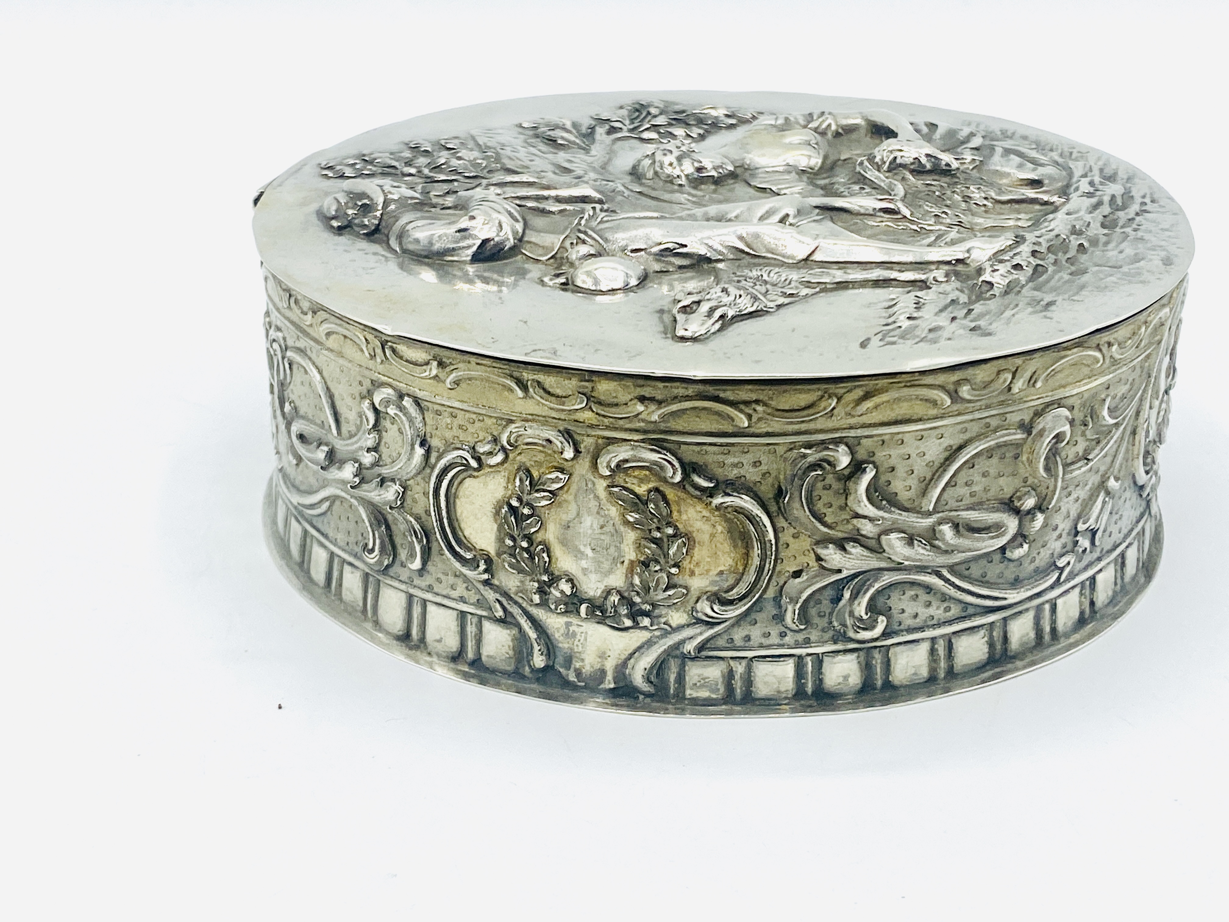 German Hanau silver biscuit tin - Image 4 of 5