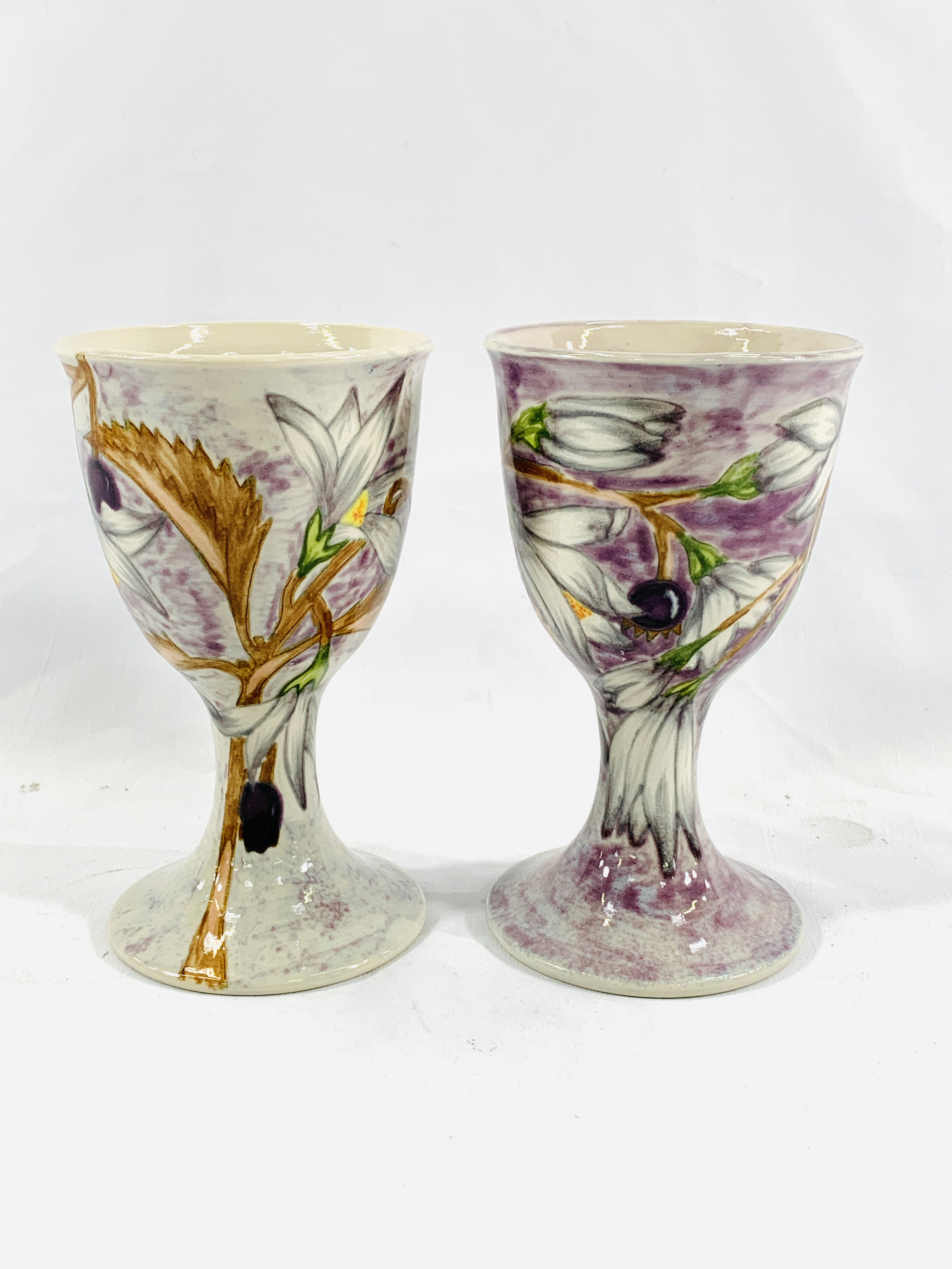 Two Cobridge goblets