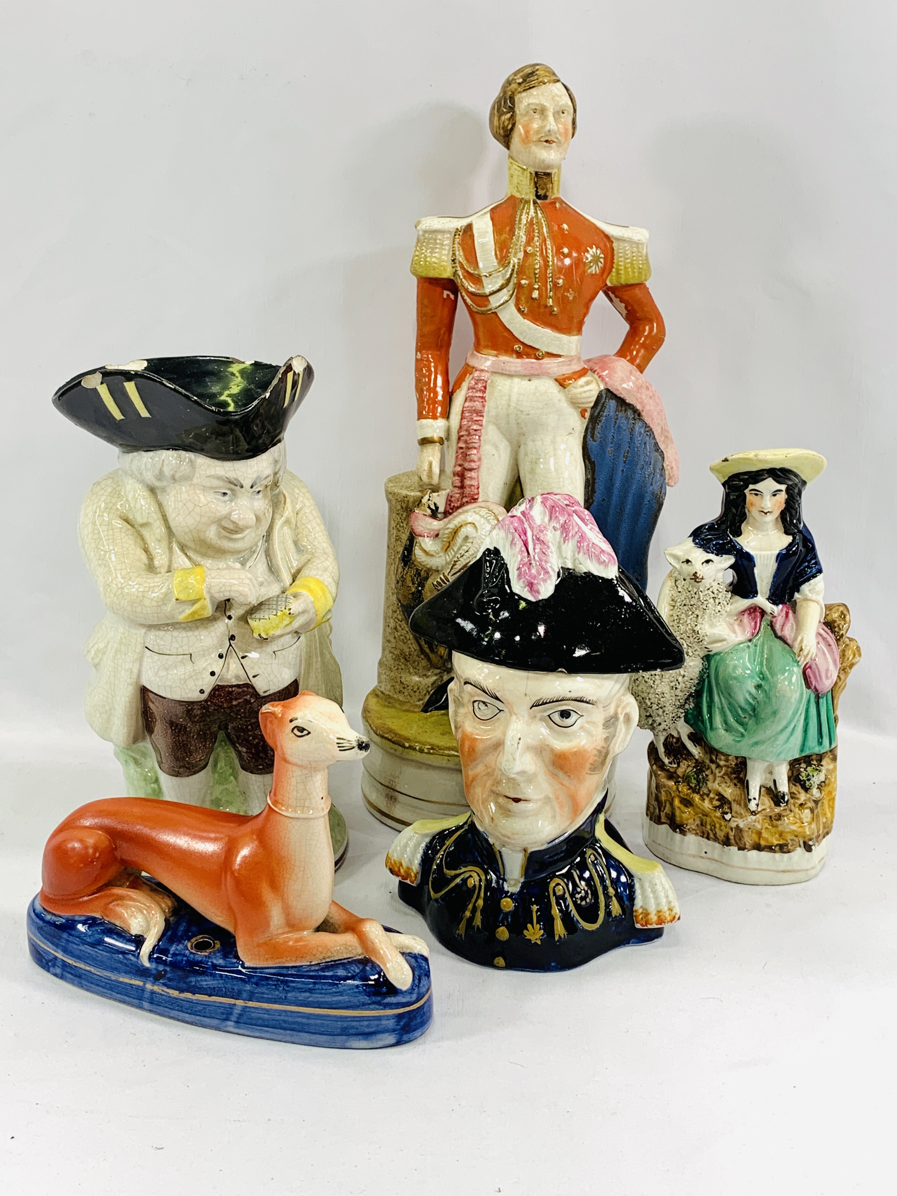 A collection of Staffordshire pottery