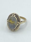 19th Century 9ct gold stone set ring