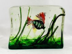 Murano glass aquarium block