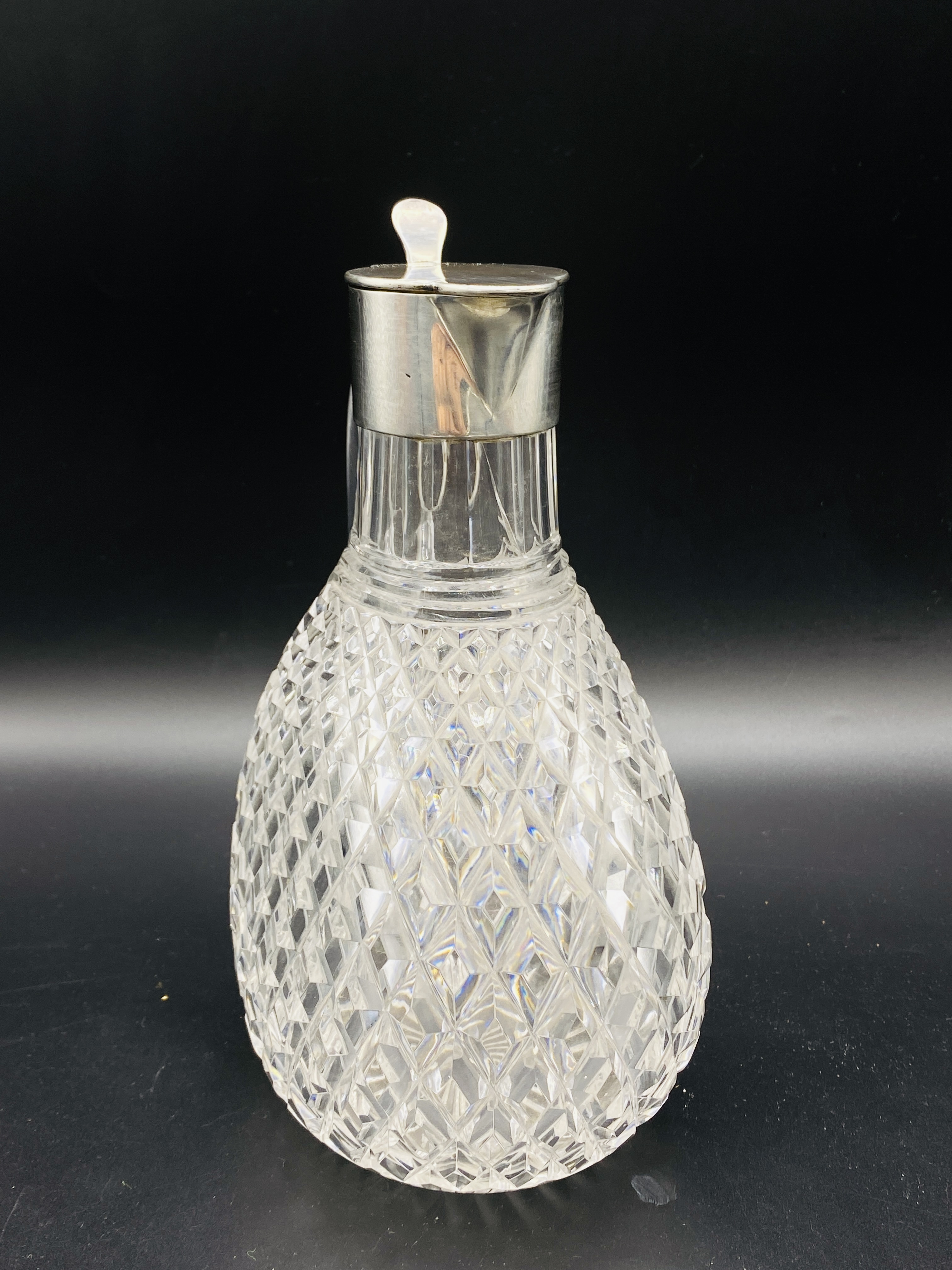 Cut glass claret jug with silver lidded spout - Image 2 of 3