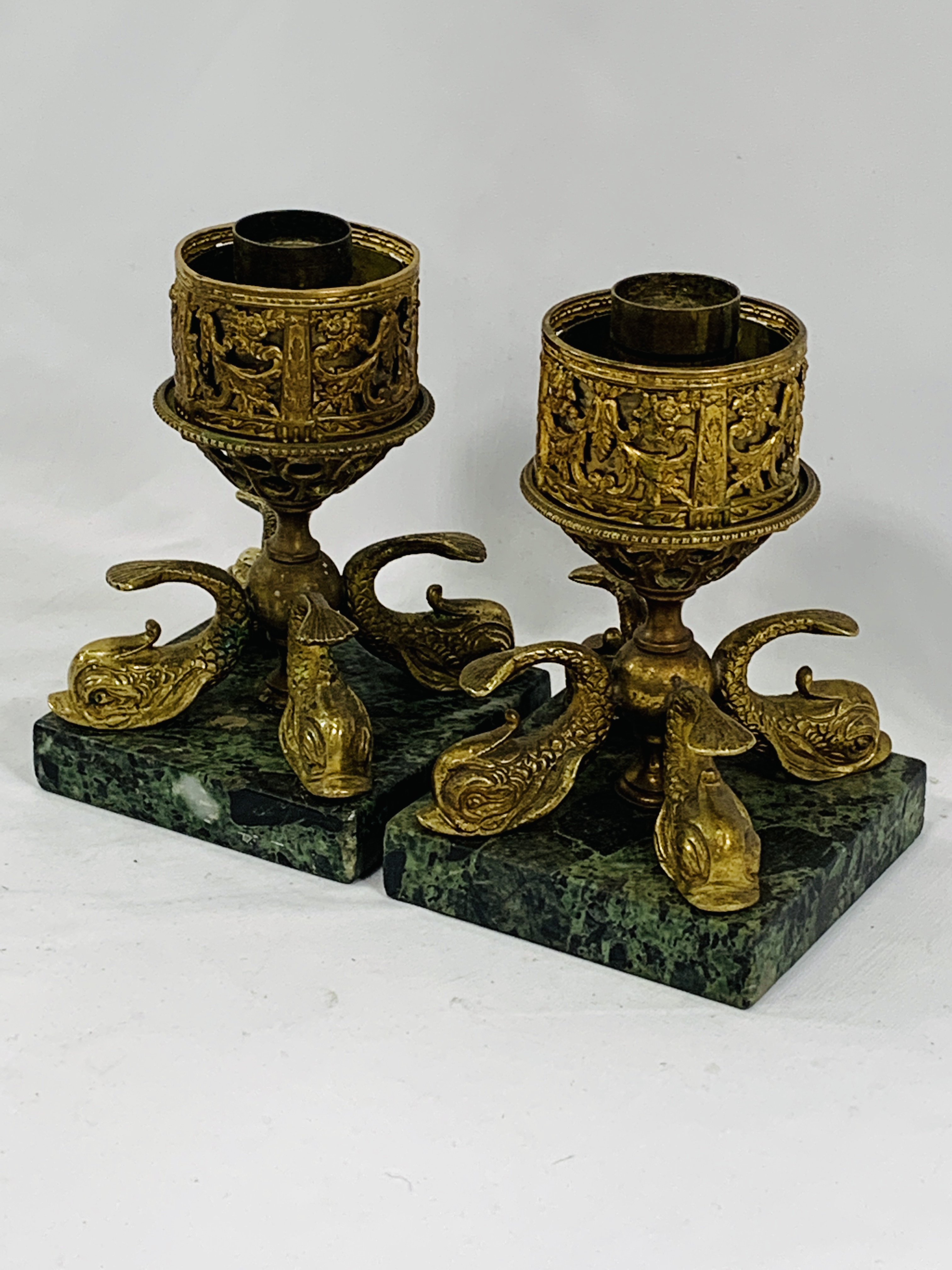 A pair of ormolu candlesticks - Image 2 of 4