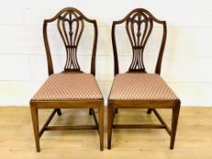 Pair of mahogany drop in seat dining chairs