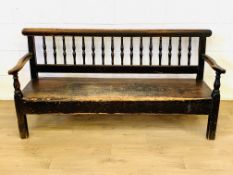 Pine spindle back bench