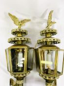 Pair of brass bracket lamps