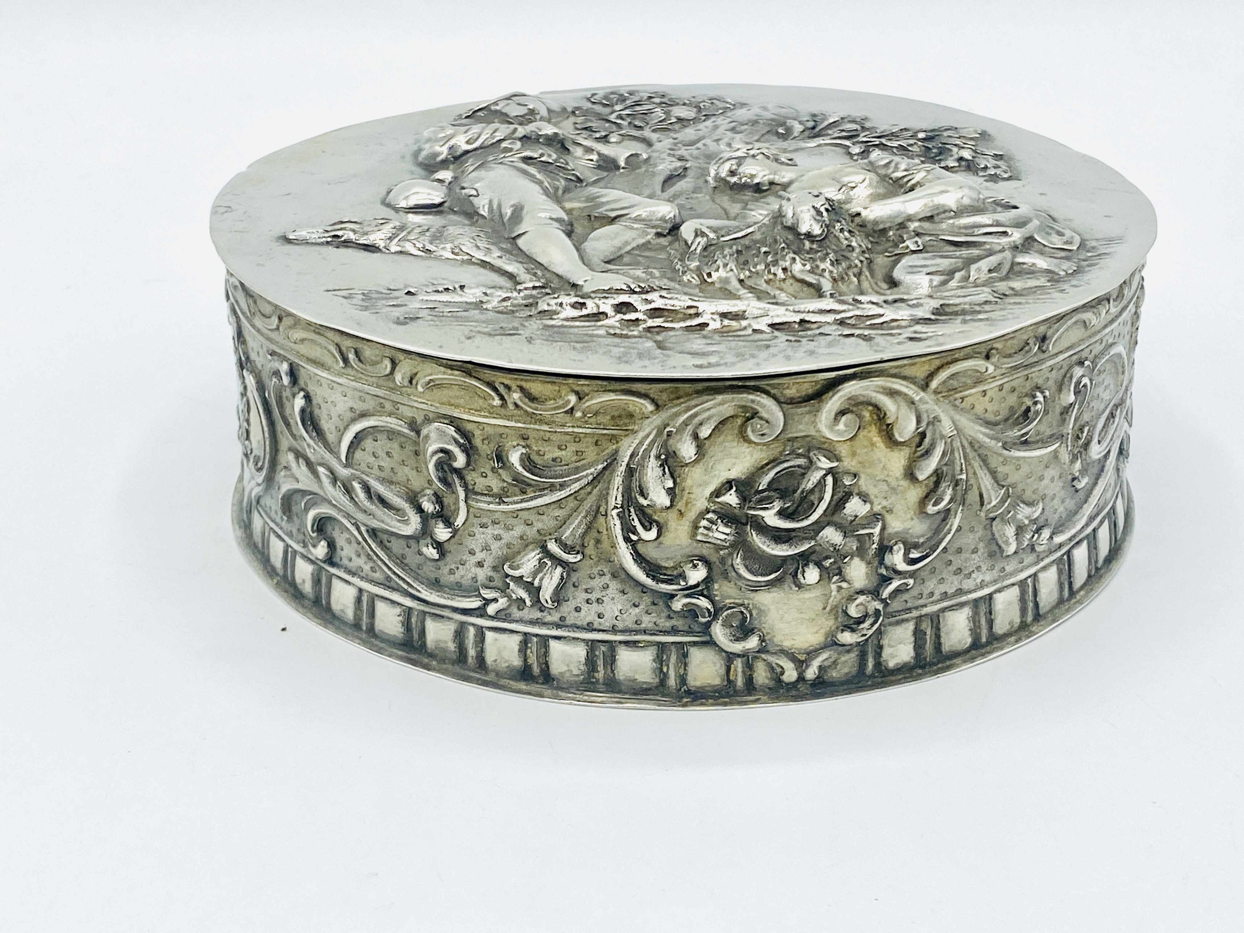 German Hanau silver biscuit tin