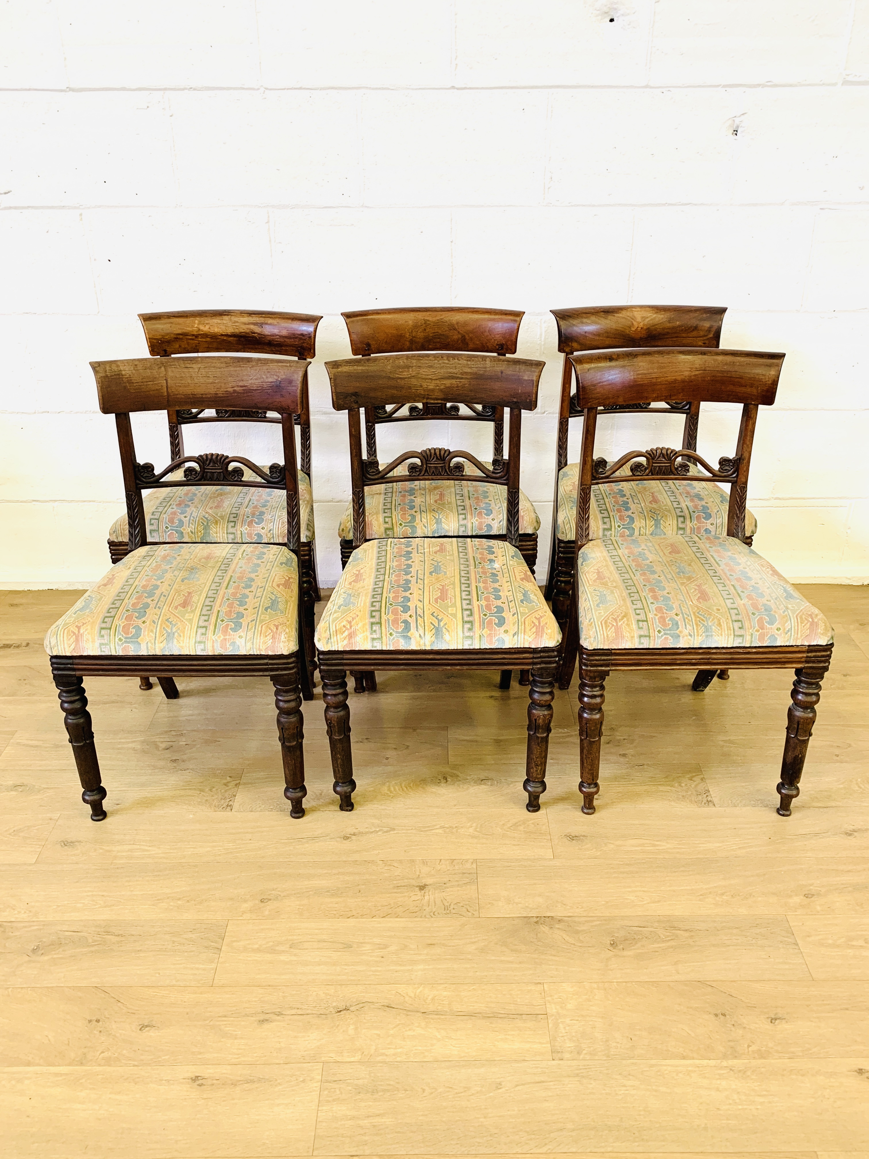 Six mahogany dining chairs - Image 3 of 5