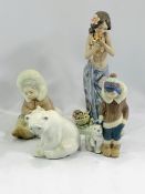 Four Lladro figures