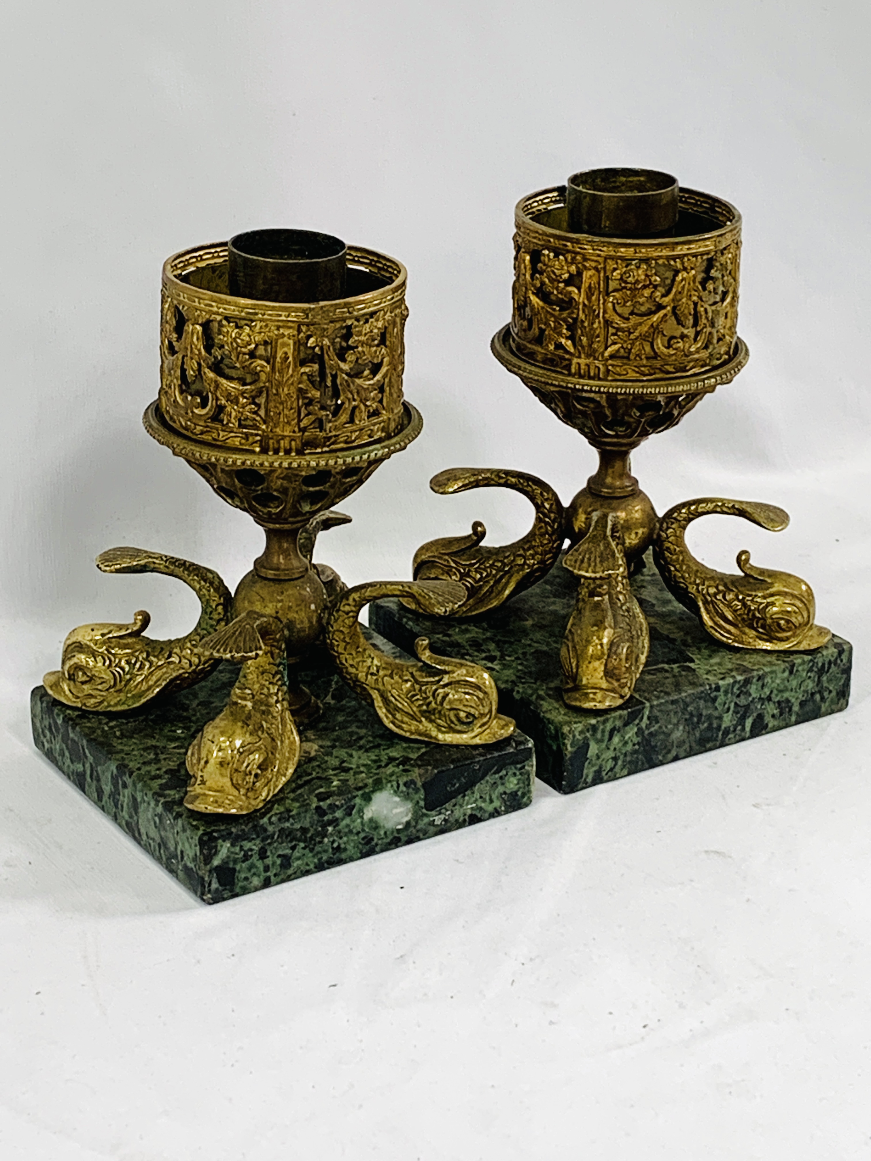 A pair of ormolu candlesticks - Image 3 of 4