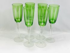 Set of six champagne glasses