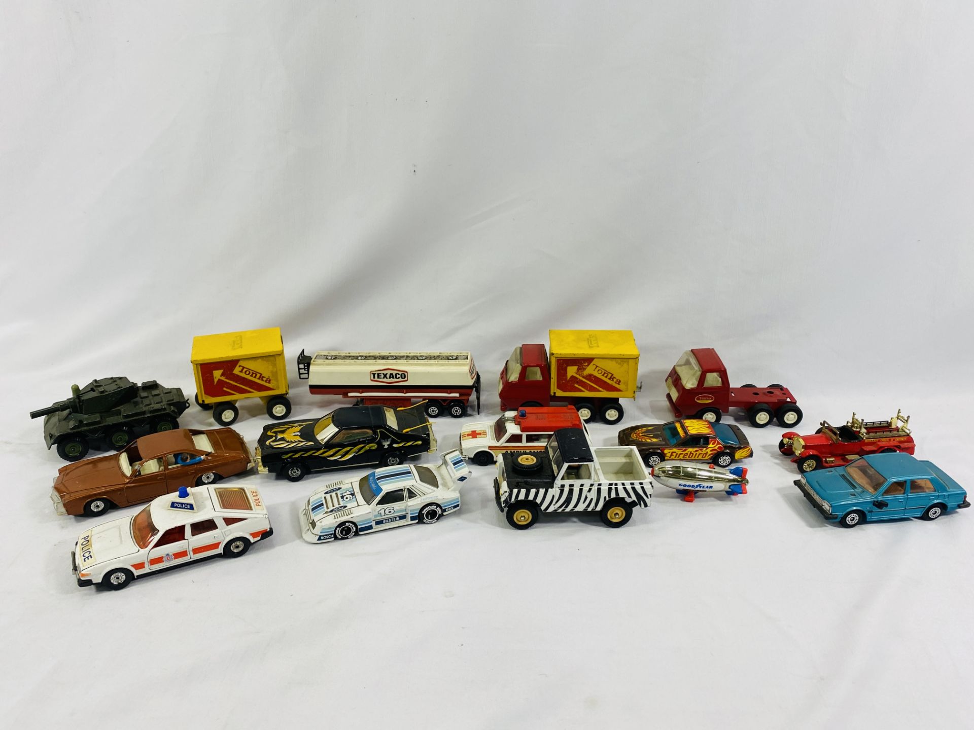 Quantity of die cast metal toys and trucks