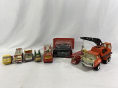 A quantity of diecast cars and lorries
