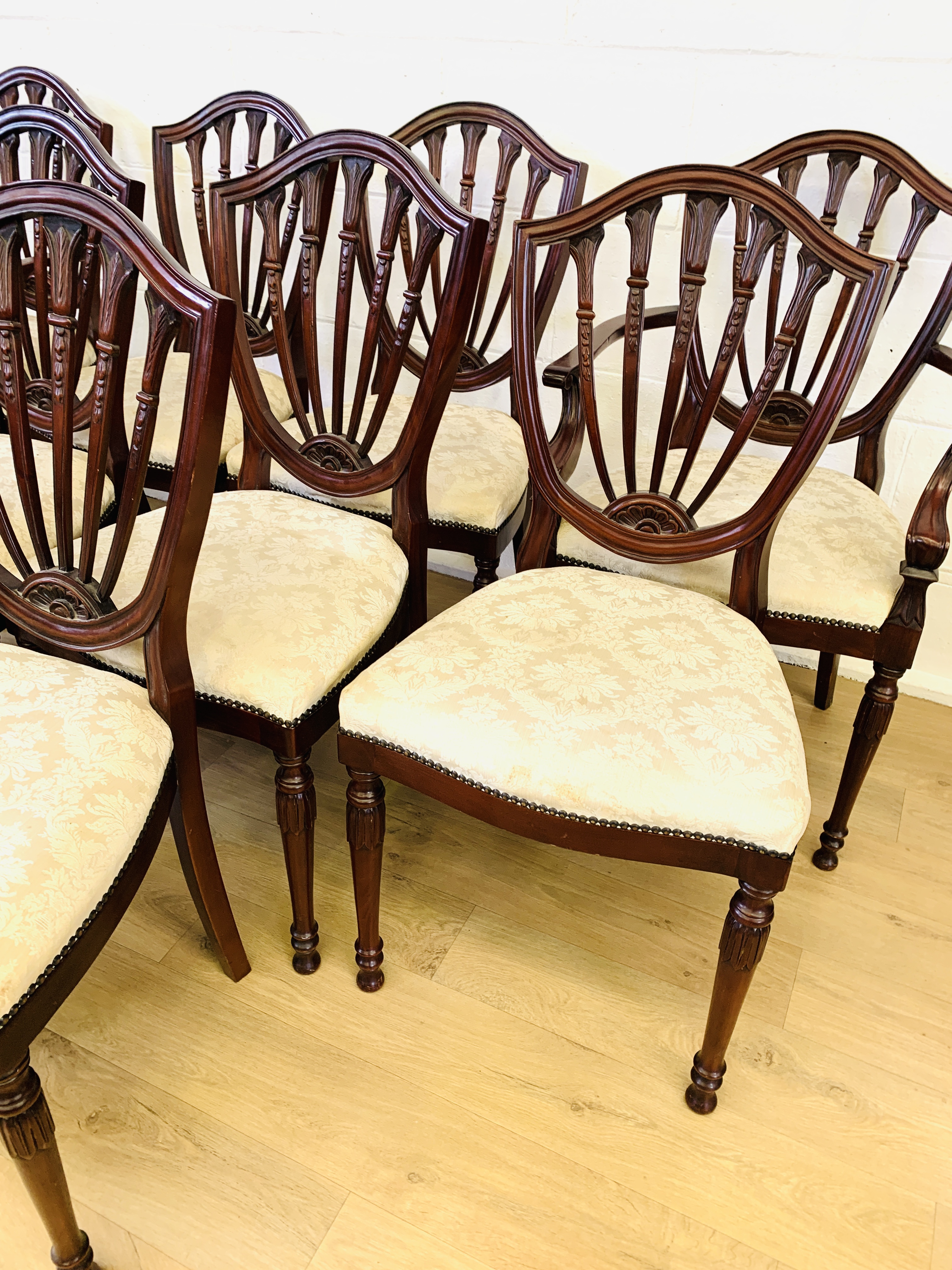 Twelve mahogany dining chairs - Image 3 of 8