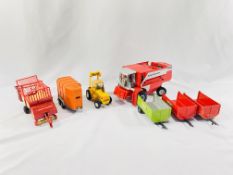A collection of model farm machinery