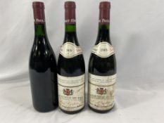 Two bottles 1989 Chateauneuf-du-Pape and another bottle of red wine