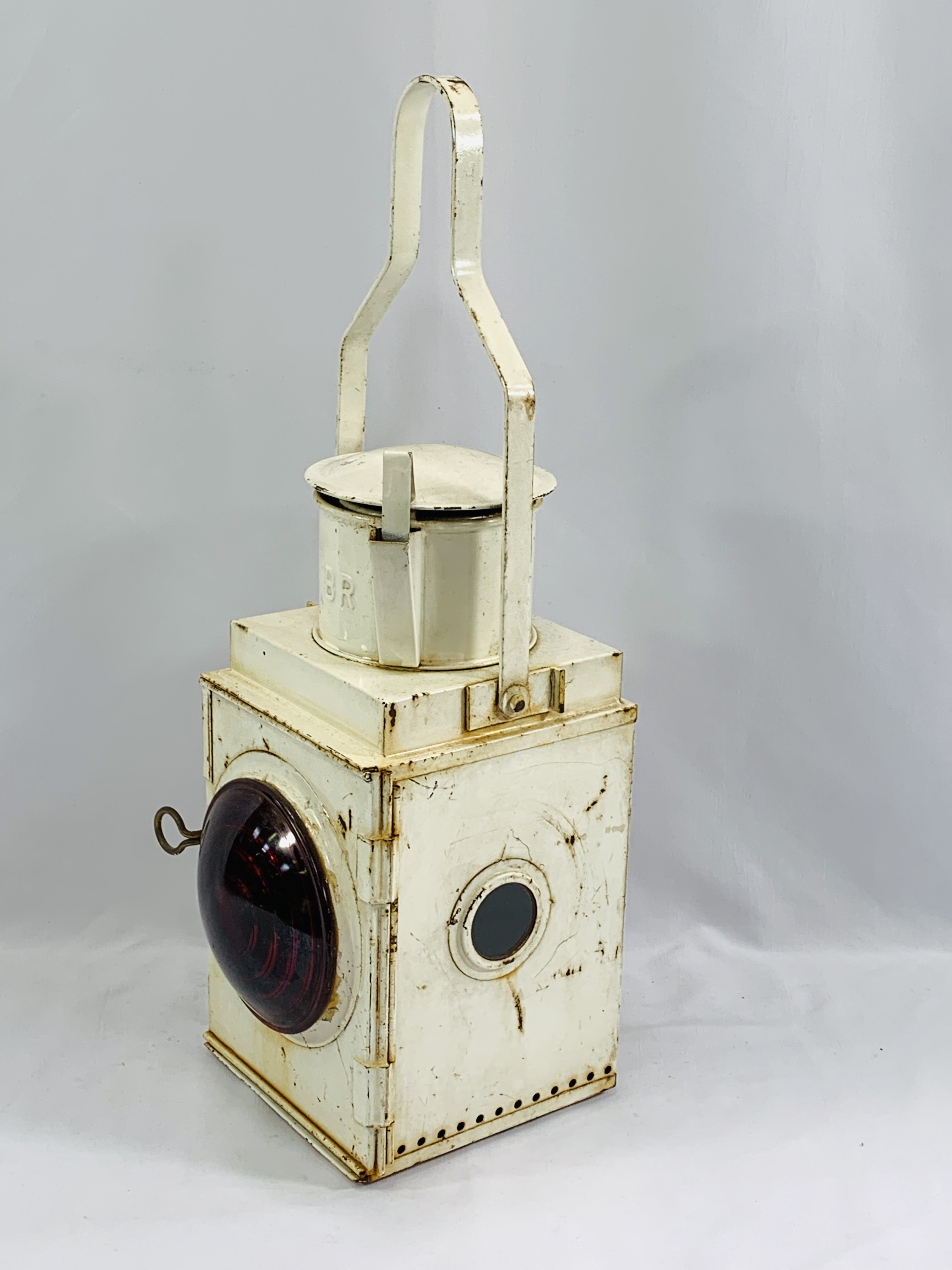 Enamel painted railway lantern - Image 3 of 5