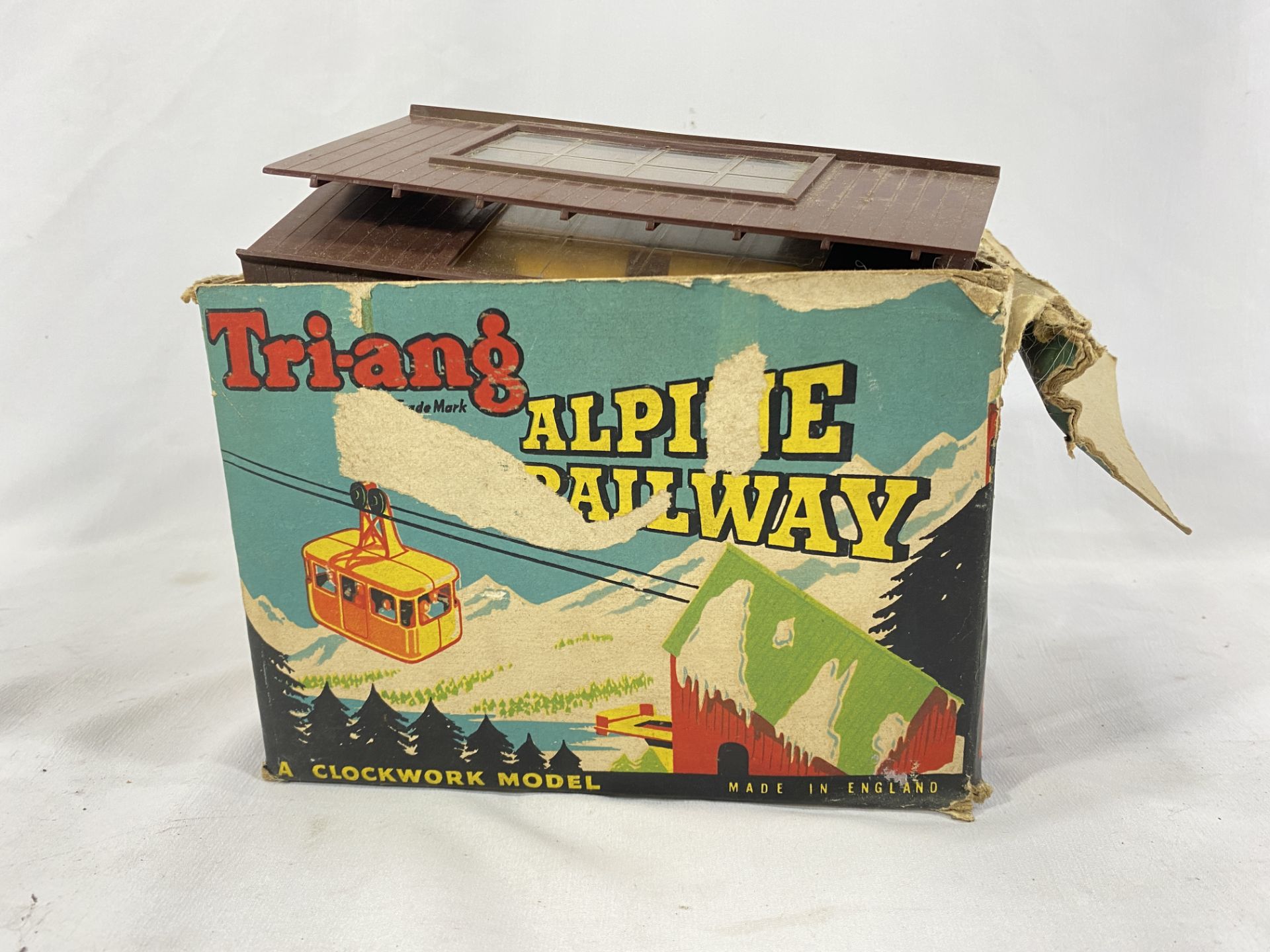 A boxed clockwork Tri-ang Alpine Railway set