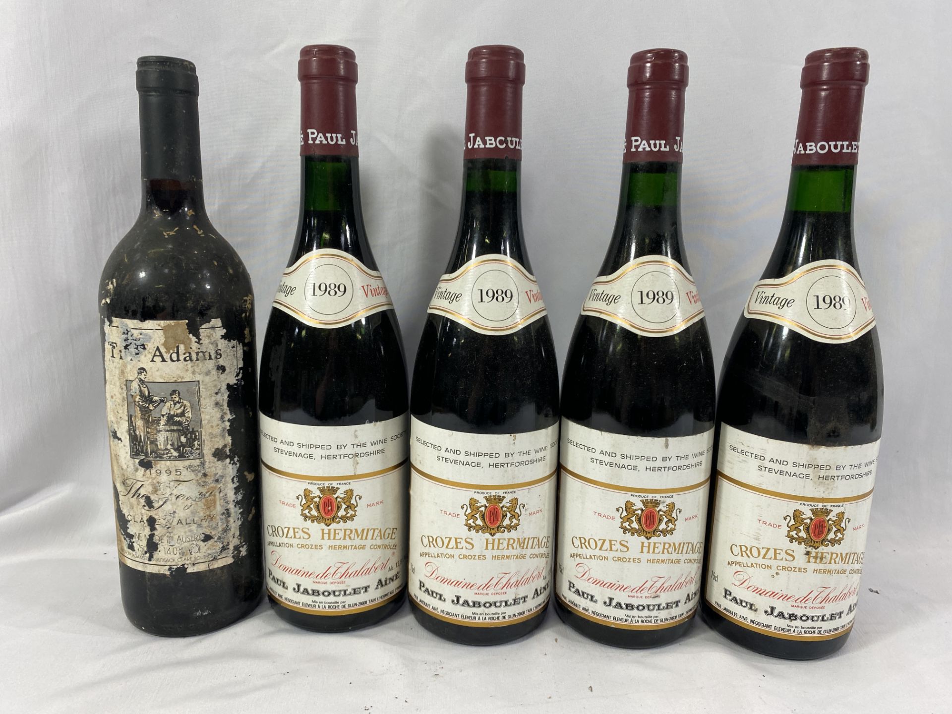 Four bottles 1989 Paul Jaboulet Aine Crozes Hermitage Domaine de Thalabert and four other bottles - Image 3 of 4