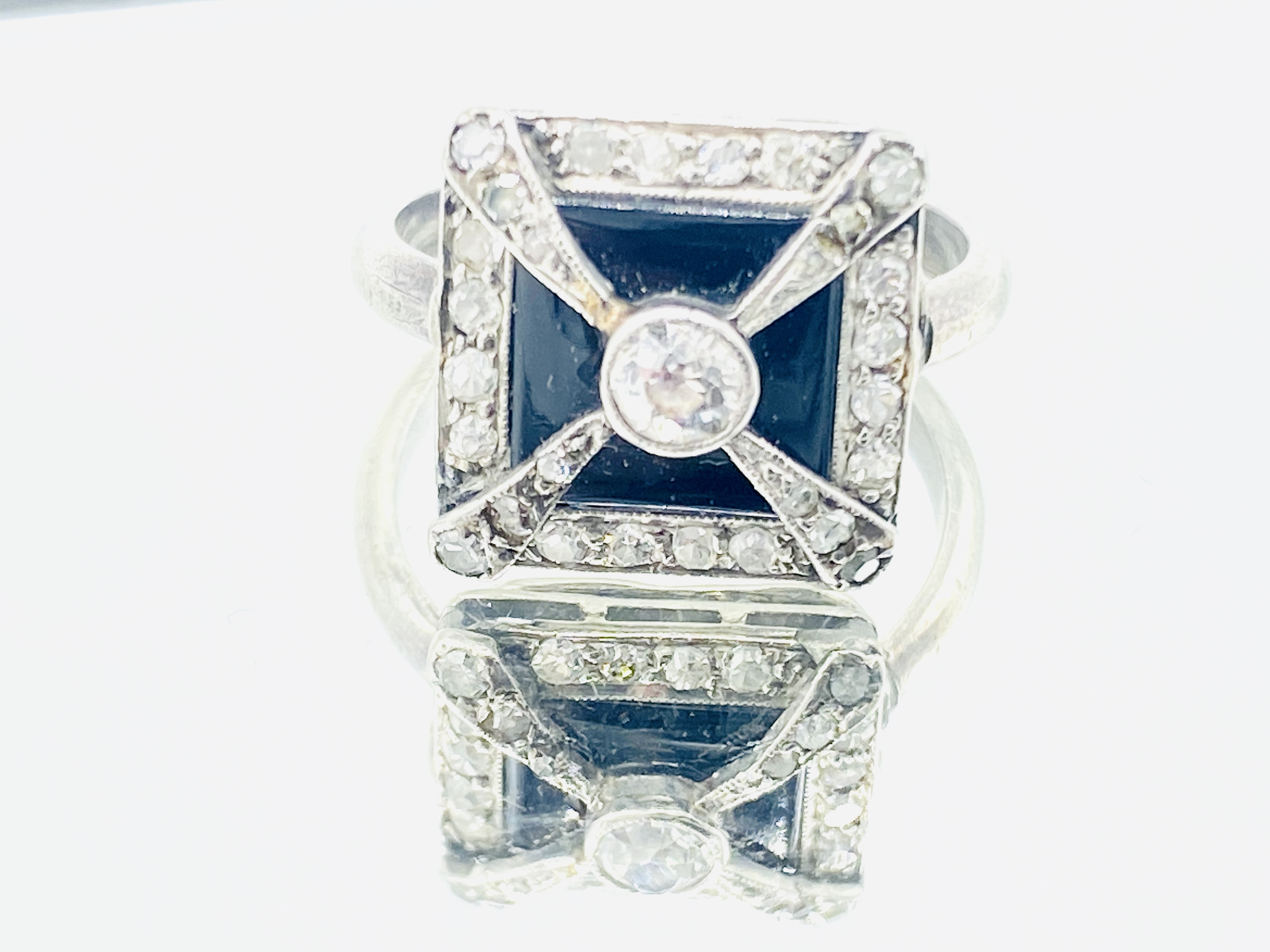 White gold and diamond ring