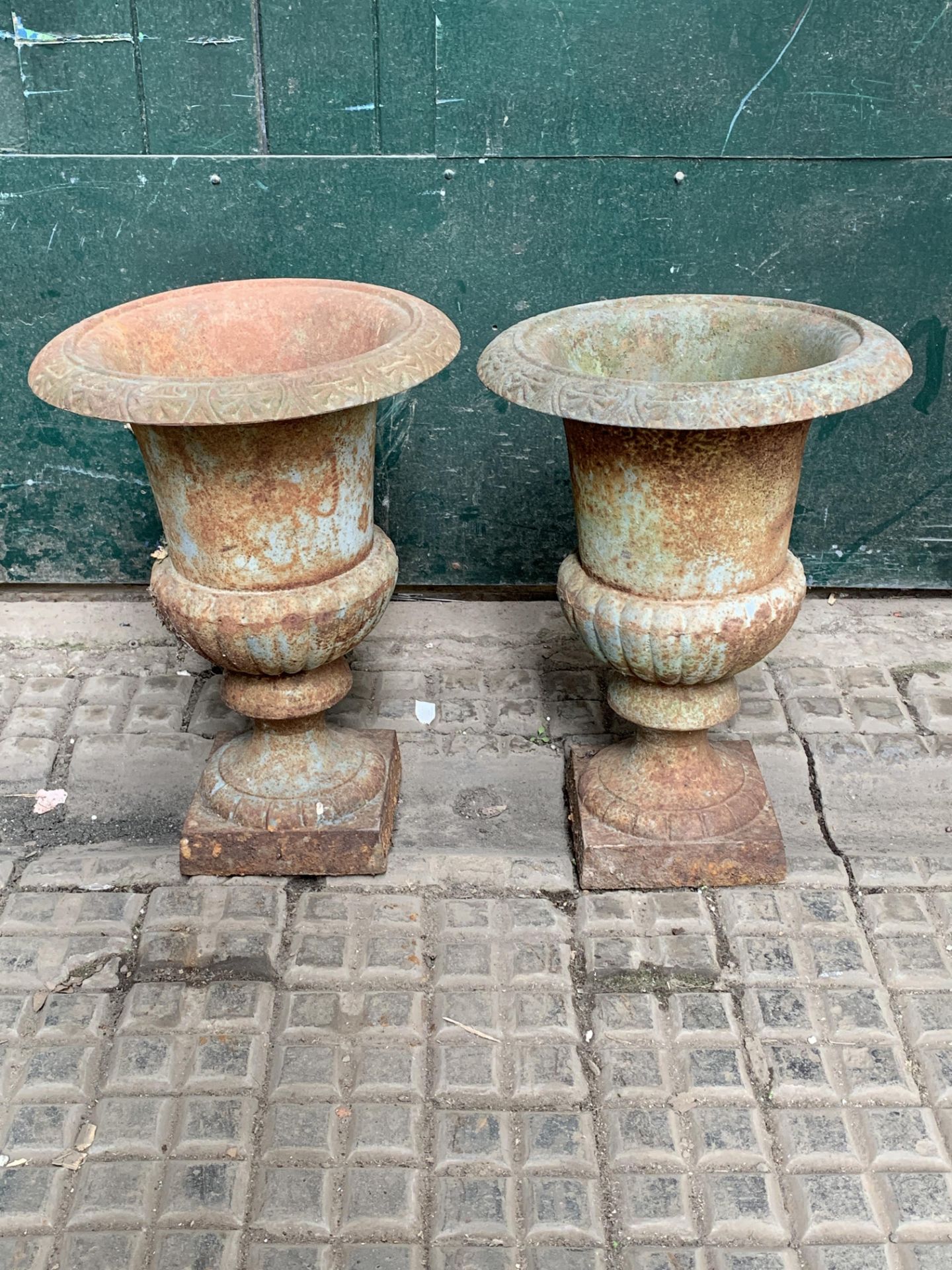 Pair of cast iron pots