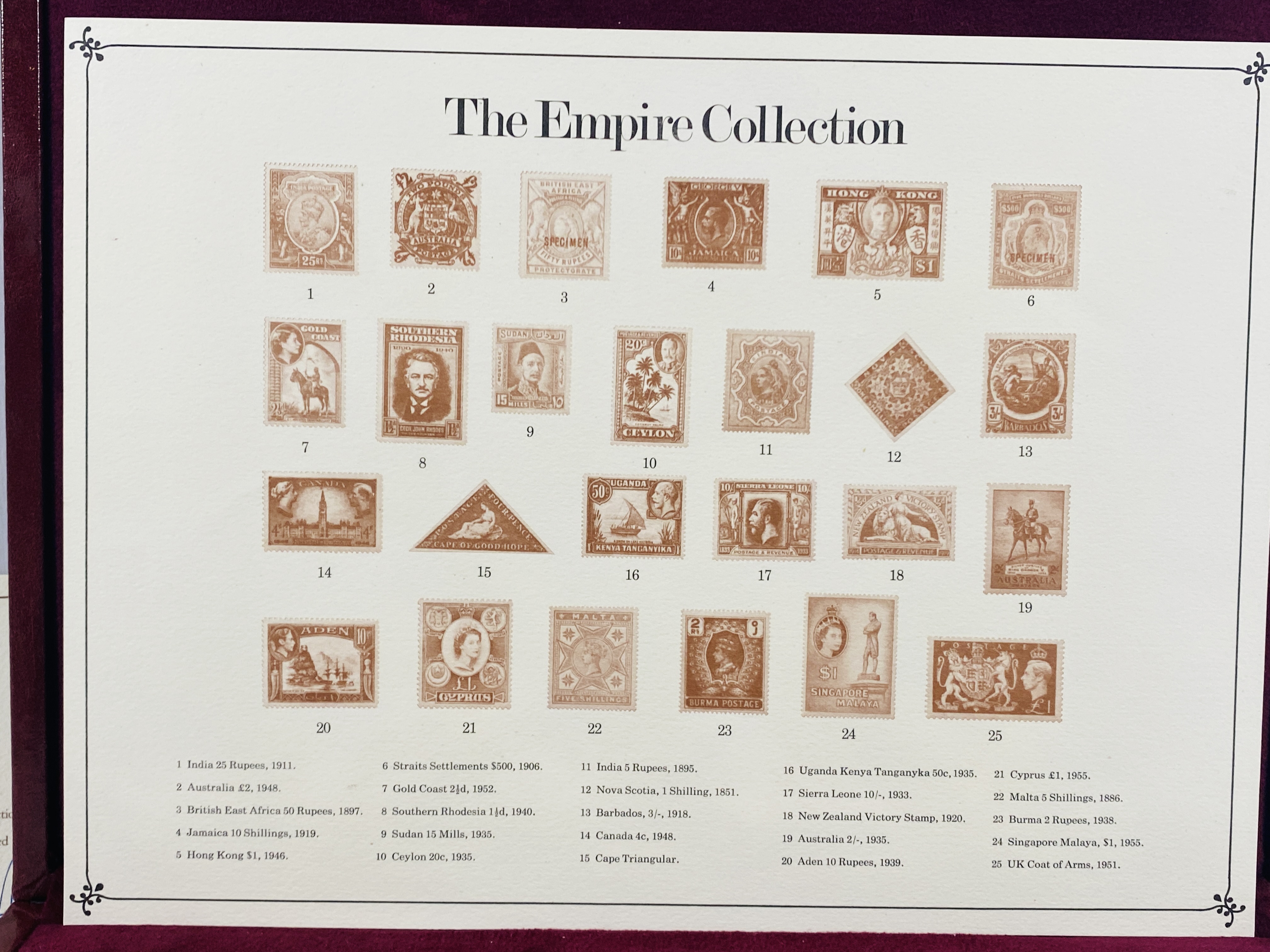 The Empire Collection' set of twenty-five gold plated sterling silver stamp replicas - Image 2 of 4