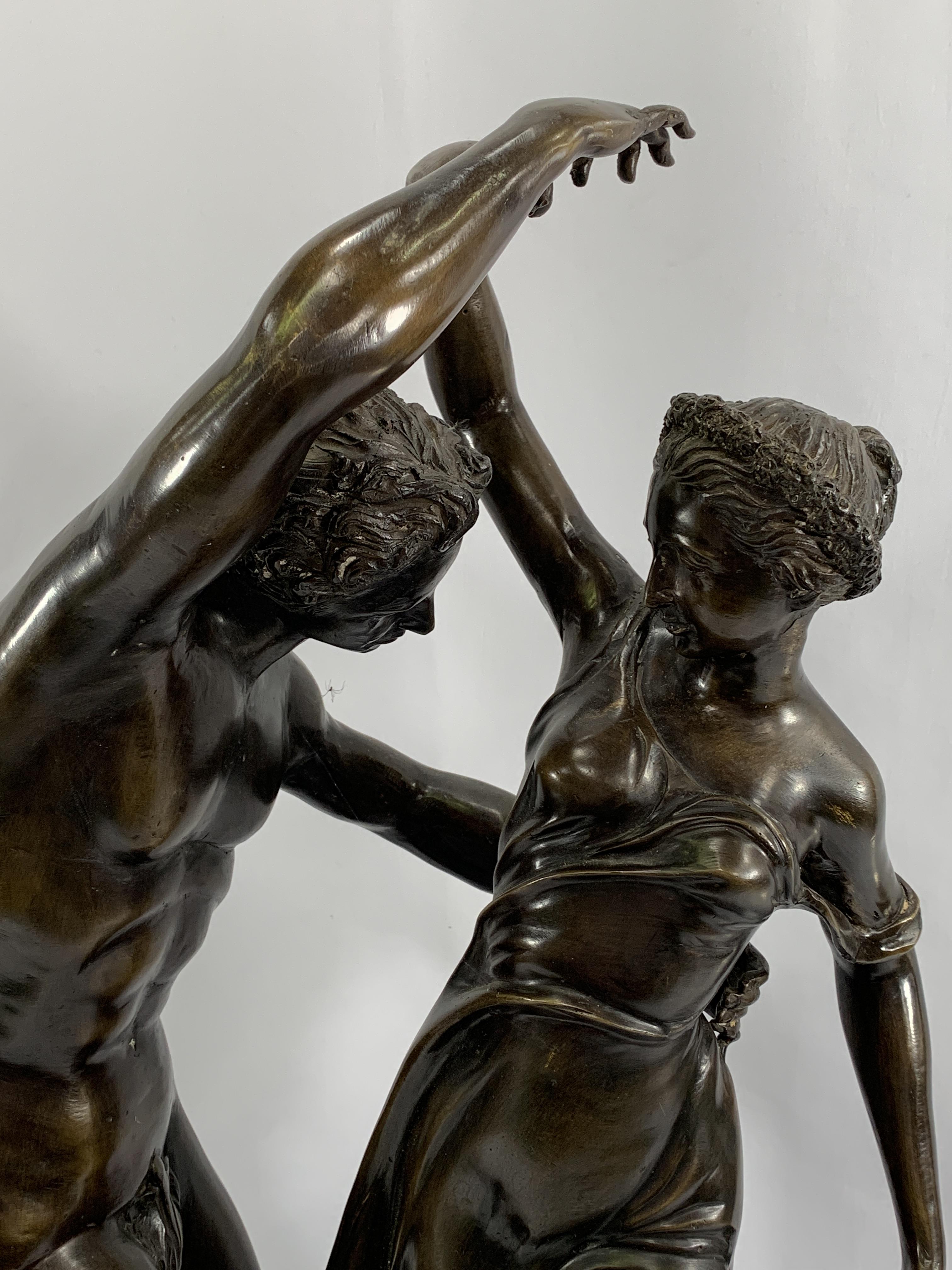 Bronze sculpture of Zephyr dancing with Flora - Image 3 of 7