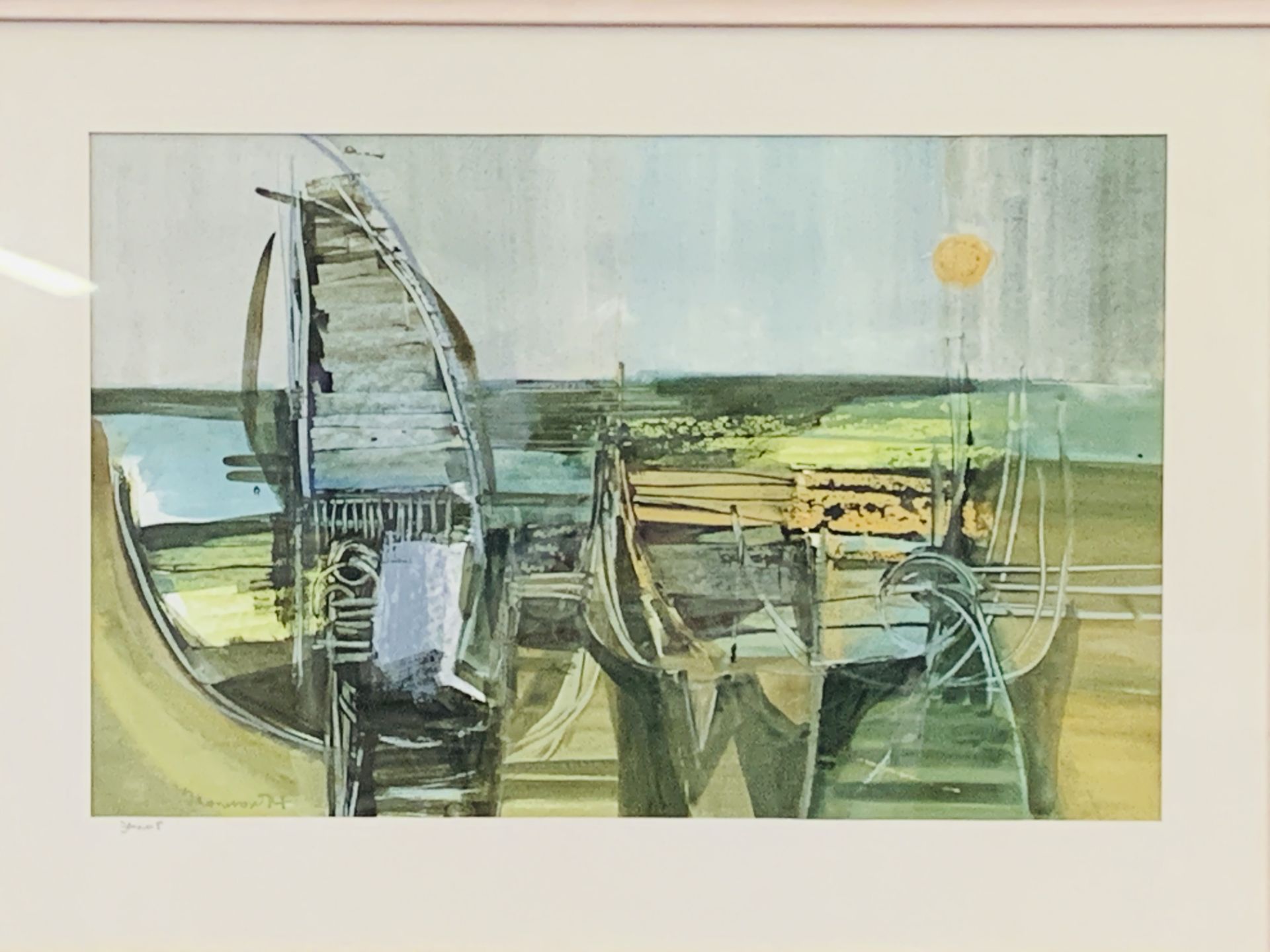 Framed and glazed print of boats - Image 2 of 3