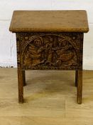 Oak stool with lifting lid