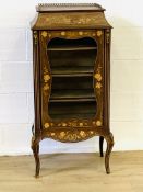 Mahogany glass fronted display cabinet with floral inlay