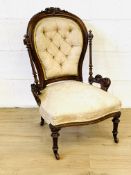 Mahogany upholstered slipper chair