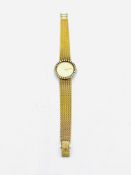 Bueche-Girod 9ct gold and diamond quartz wrist watch