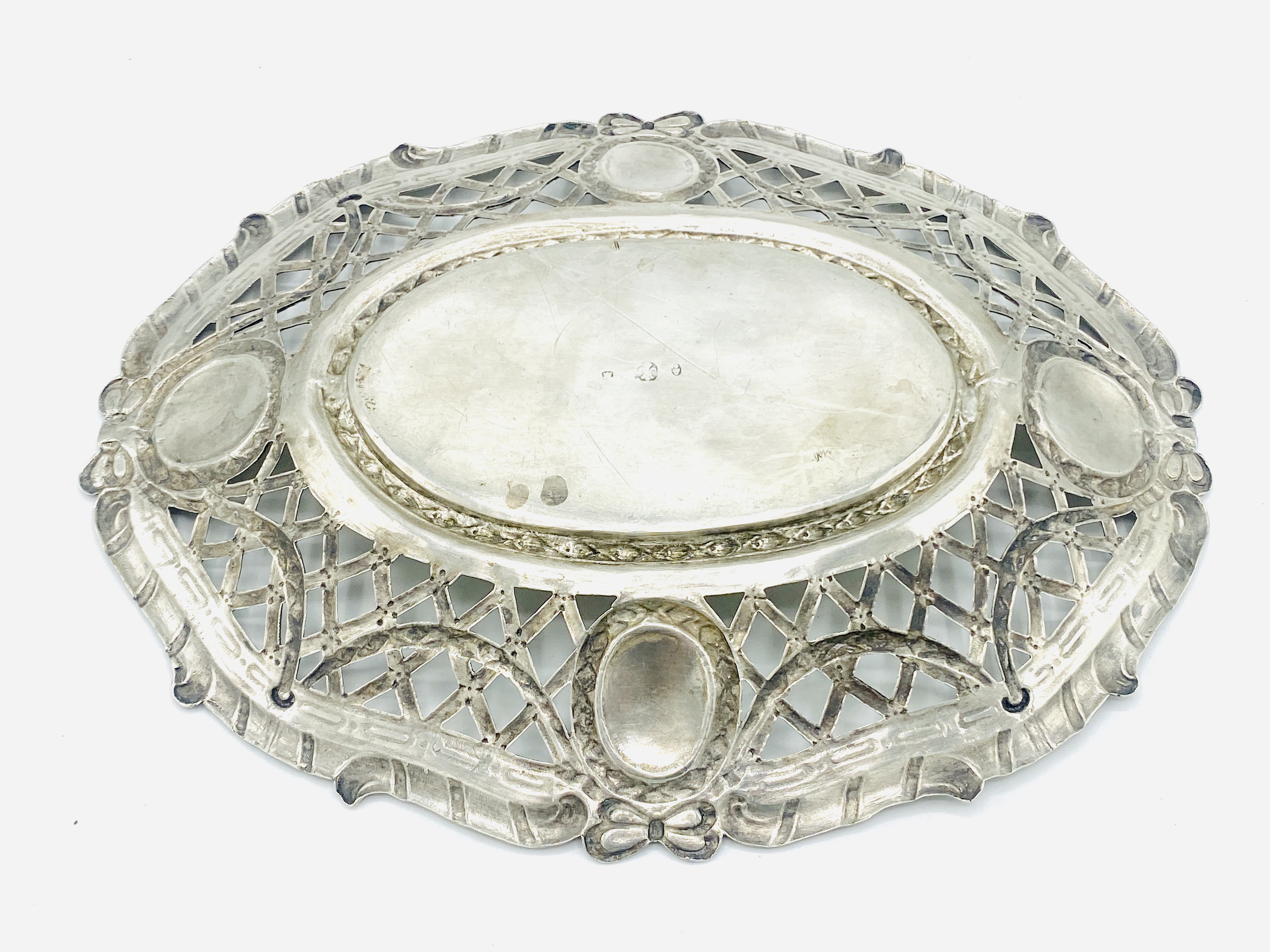 German Hanau silver pierced dish - Image 4 of 4