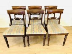 Six mahogany dining chairs