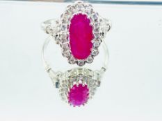 White gold, ruby and diamond ring